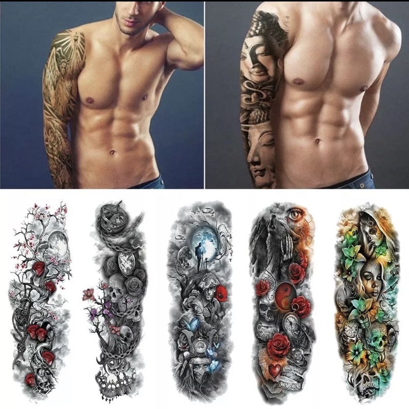 tatto Temporary tahan lama tidak mudah luntur / tatto temporer / tato full lengan