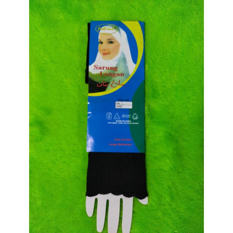 manset tangan kerut-Hitam