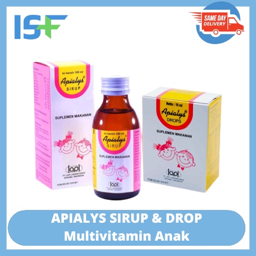 ⭐ISF⭐Apialys Drops 10 ml - Apialys Syrup 100 ml / Suplemen Kesehatan / Multivitamin Anak