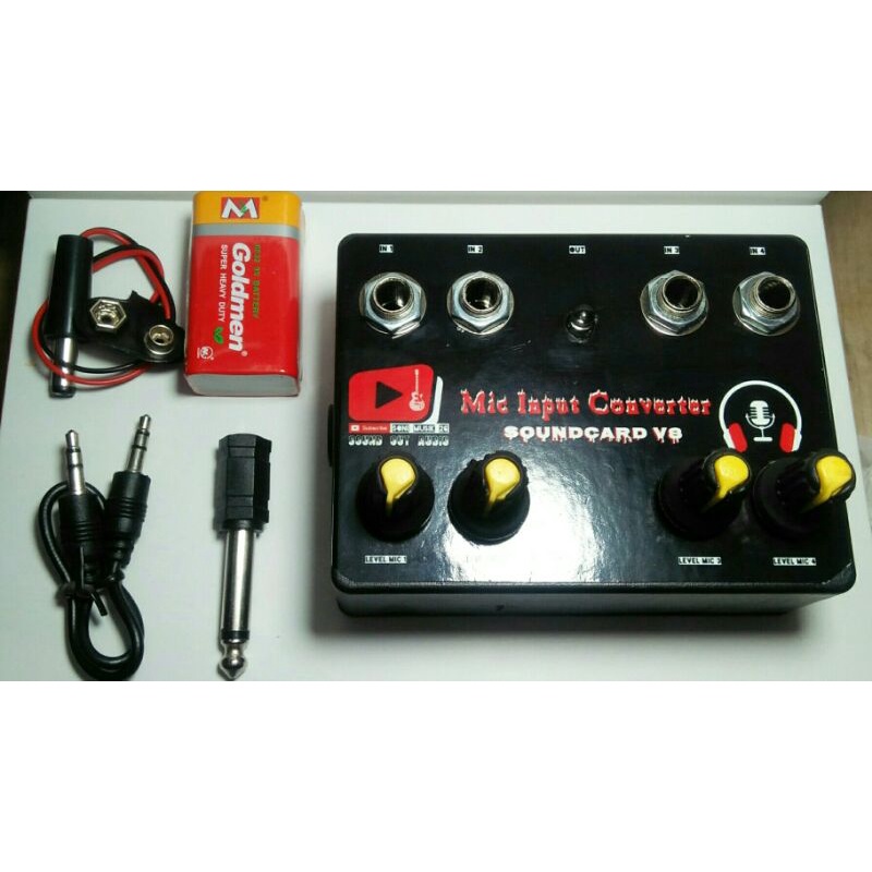 Mic Converter Soundcard V8 Output Bisa Ke Condenser dan Dynamic (Mic Input Converter Soundcard V8)