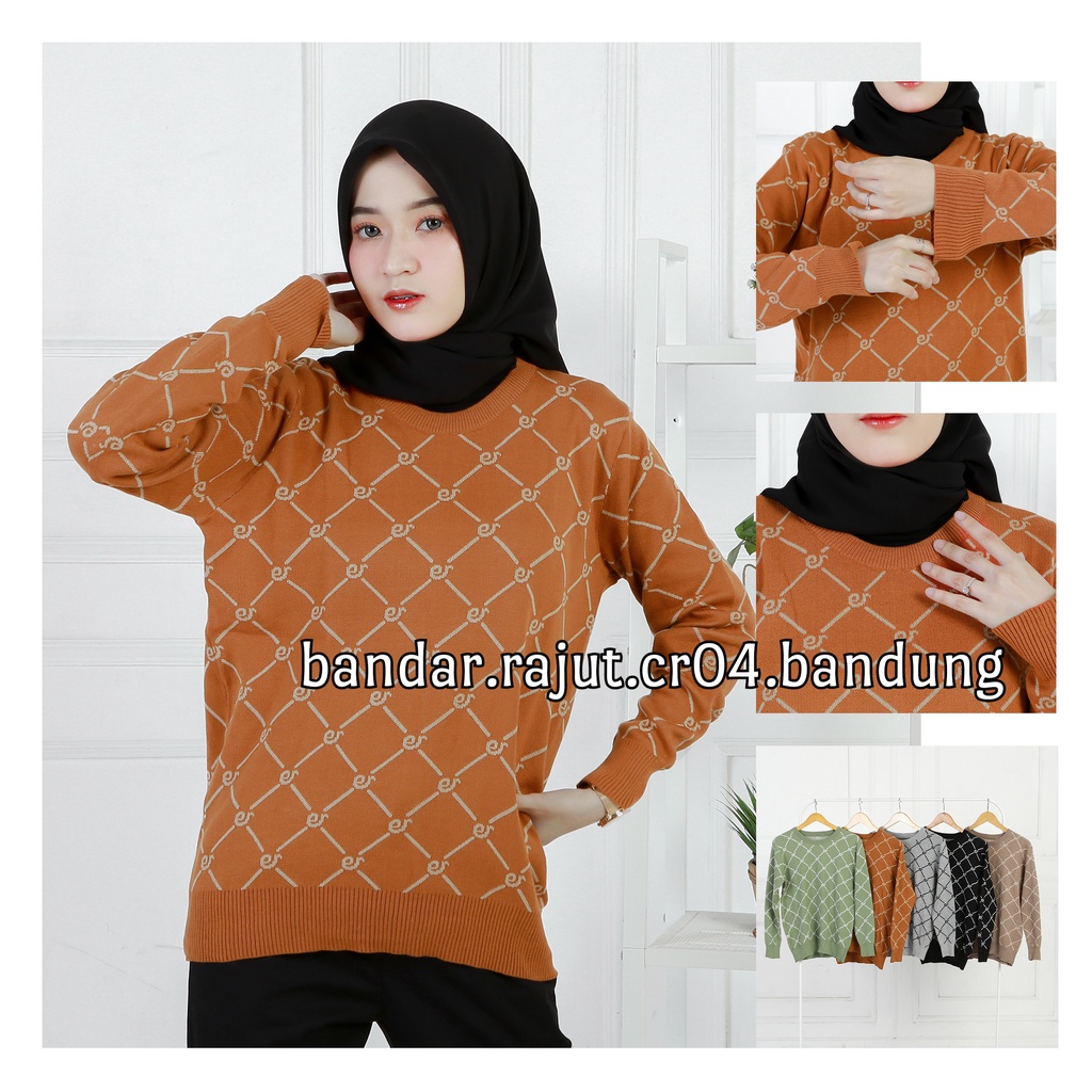 SWEATER RAJUT BAHAN COTTON/MOTIF KOTAK