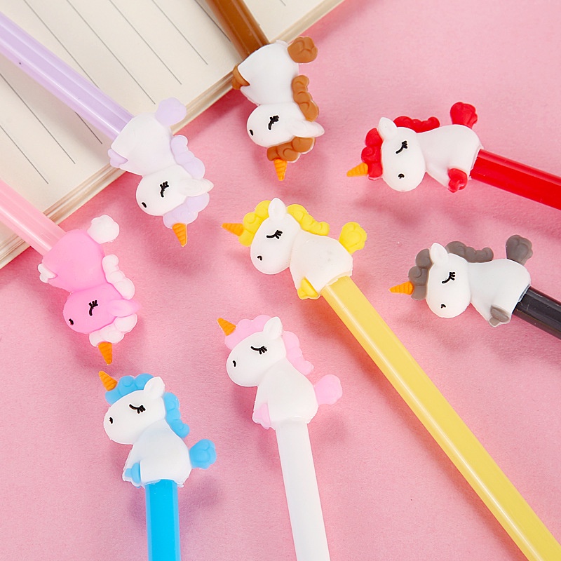 Bolpen boneka unicorn pena unicorn tinta gel hitam pen murah lucu pulpen anak murahkarakter unicorn