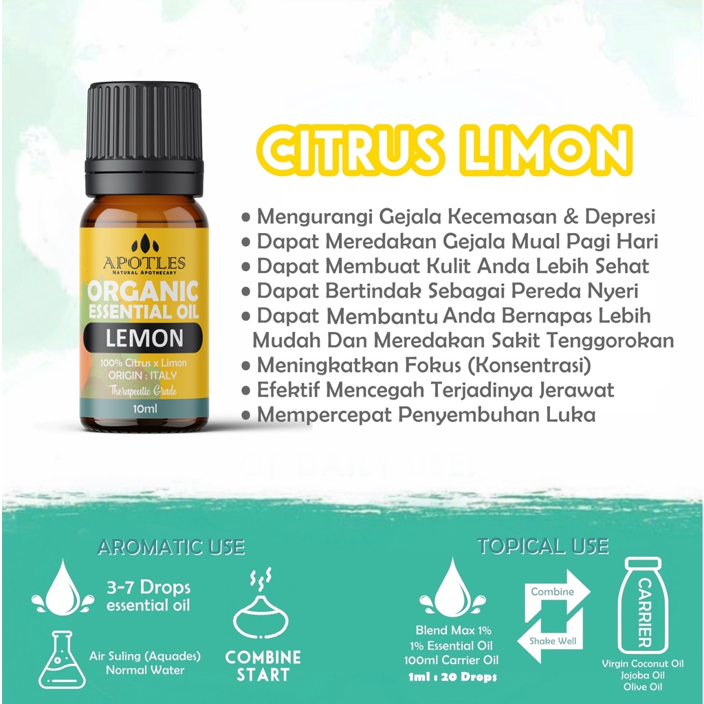 Lemon Pure Essential Oil - Minyak Aromaterapi Lemon Essential Oil 10ml