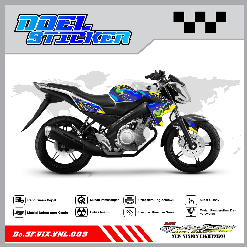 STICKER STRIPING VIXION NVL - STICKER STRIPING LIST VARIASI HOLOGRAM , CROME VIXION NVL 2013-2014 DOEL 009