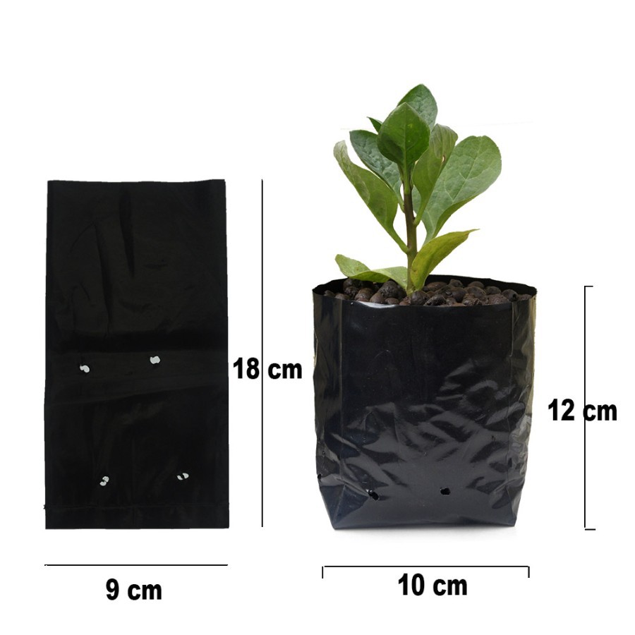 JIRIFARM - Poly Bag uk 18 9x18 cm Isi 20 pcs (09993) Pot Jirifarm hidroponik