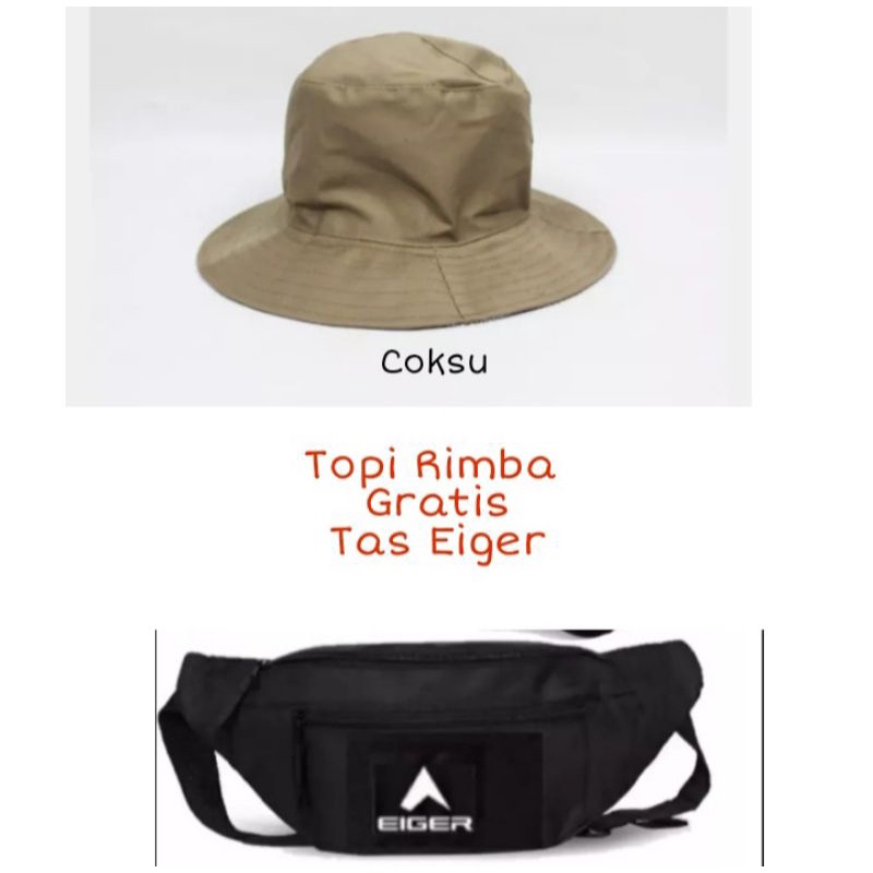 promo murah topi rimba polos gratis tas watbag keren.cuma 50ribuan