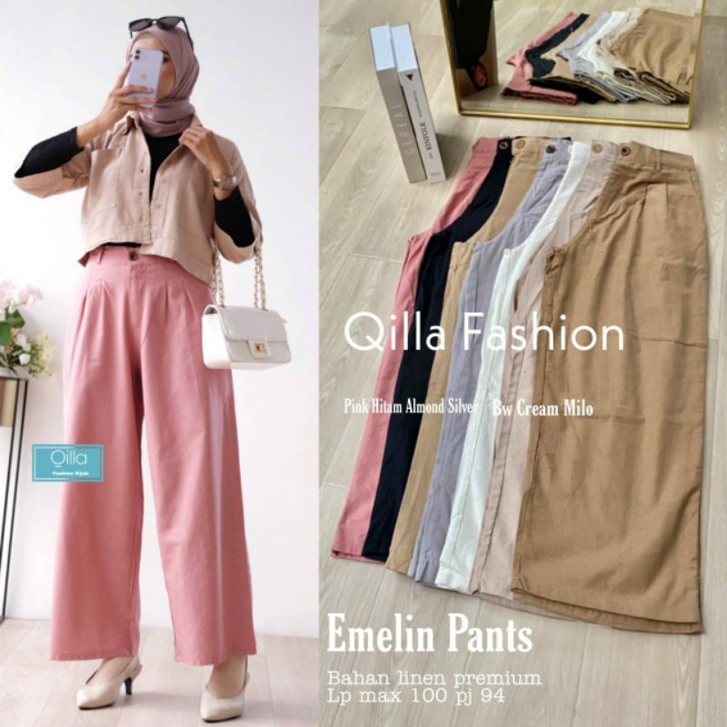Emelin pants -celana kulot linen-kulot wanita