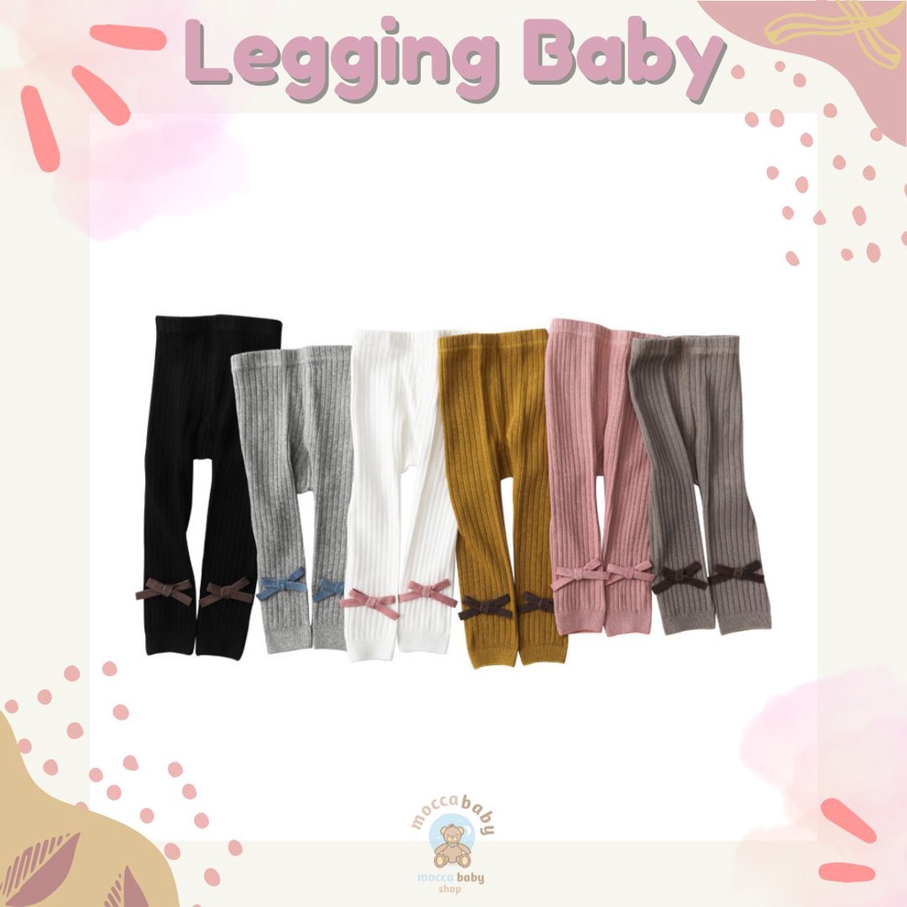 MBSS - LEGGING GABBIE Legging buka kaki bayi / anak import motif warna polos