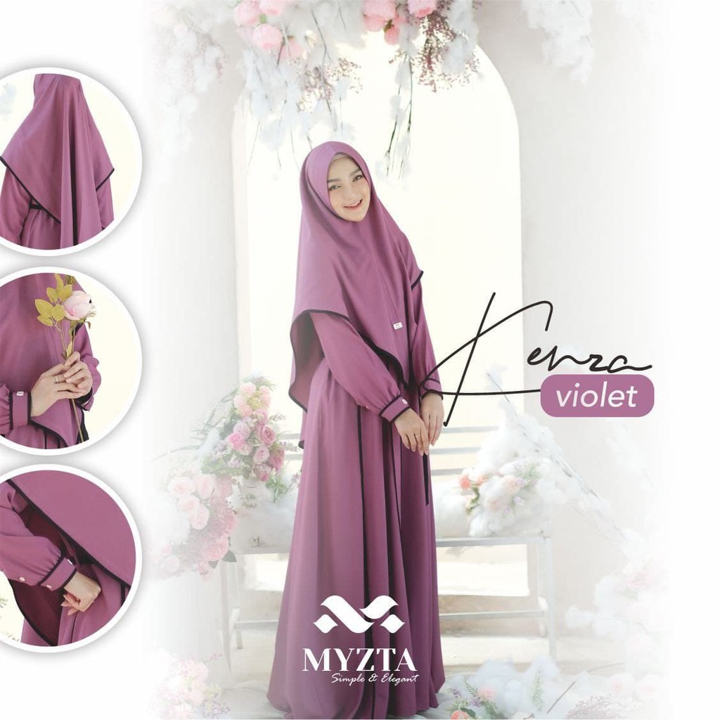 SET GAMIS MYZTA ORIGINAL KENZA SYARI MAROON MOCCA TUA NAVY SALEM SET GAMIS DEWASA MYZTA KENZA SYARI 