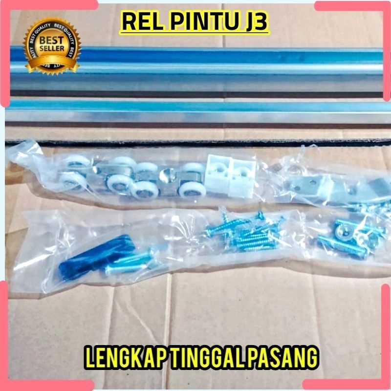 Rel Pintu Sleding Rel Geser J3 180cm Satu Set Lengkap