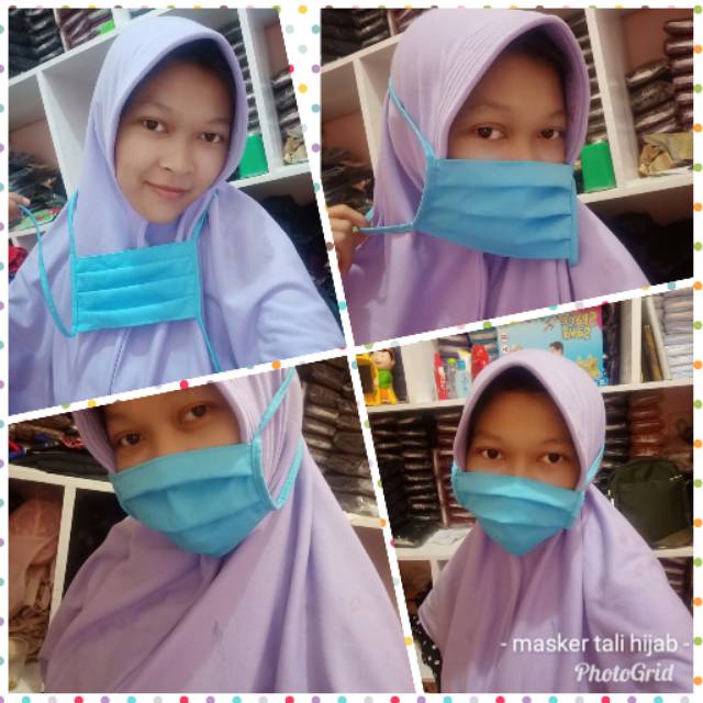 masker hijab tali polos