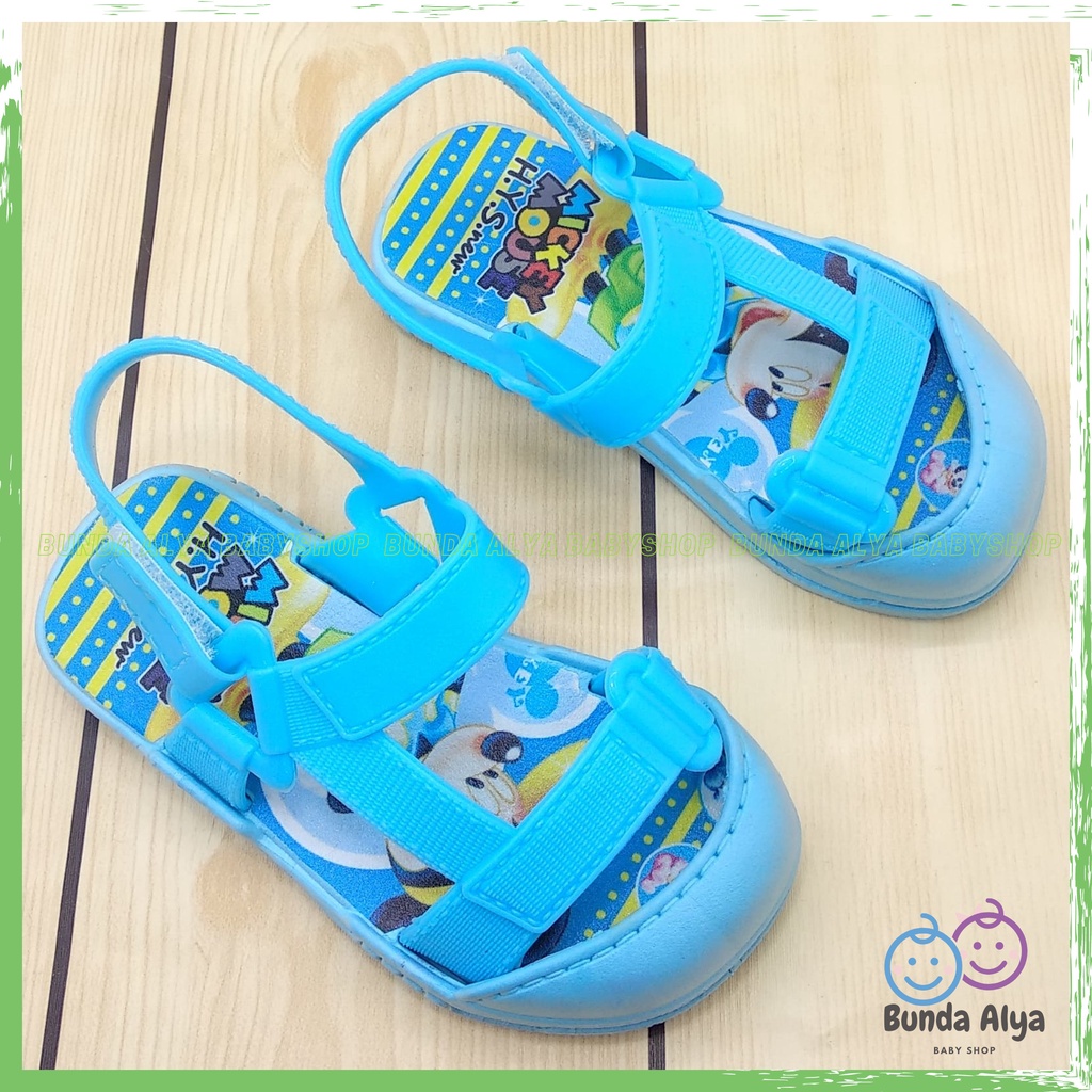 Sendal Anak Laki Laki Umur 9 Bulan 1 2 3 4 Tahun BIRU Anti Licin Motif Kartun Alas Karet Sepatu Sandal Anak Cowok Elastis Lucu Nyaman DIpakai