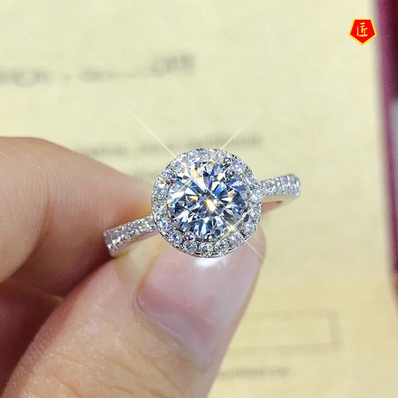 [Ready Stock]Simple Elegant Moissanite Ring Women