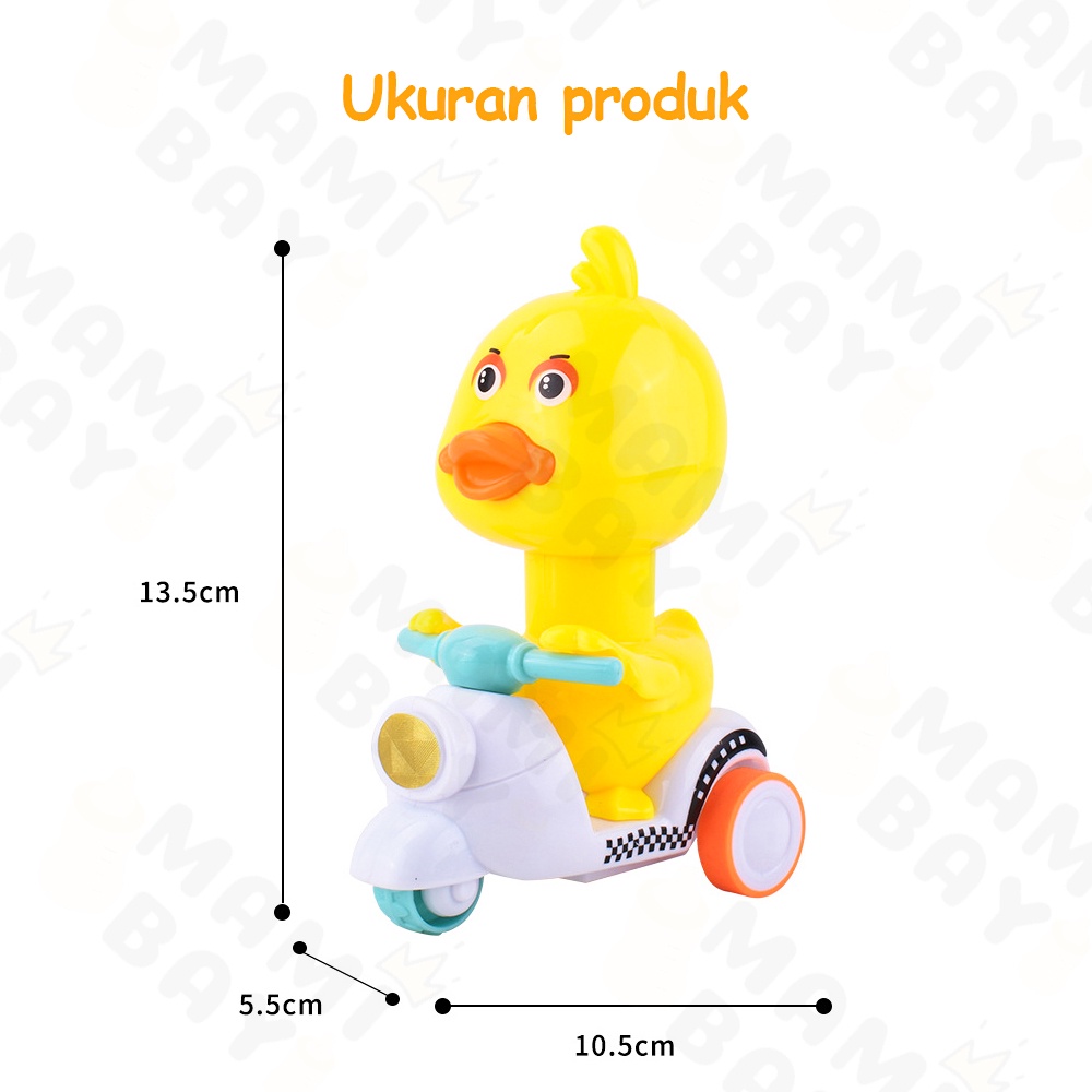 Mamibayi Mainan mobil dorong anak  bebek motor mainan anak inertial force to slide tidak perlu baterai