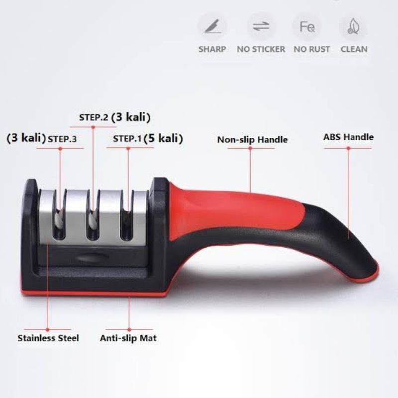 JG - PENGASAH PISAU - GUNTING -  ASAHAN - KNIFE SHARPENER SWIFT SHARP GAGANG MERAH