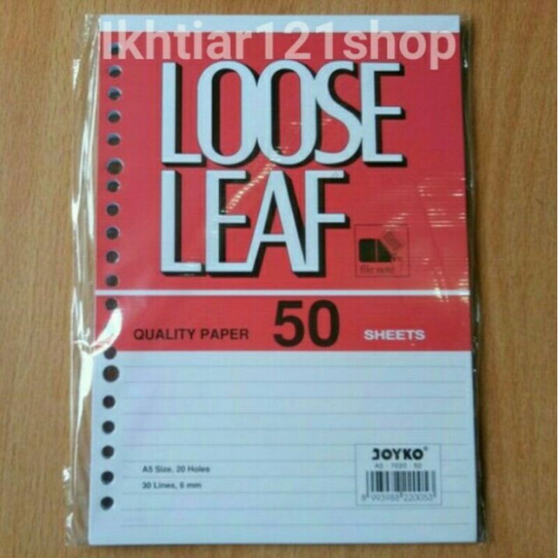 

Kertas isi Binder File Loose Leaf A5/Kertas Isi File Ring Binder Loose Leaf A5 isi 50 Lembar
