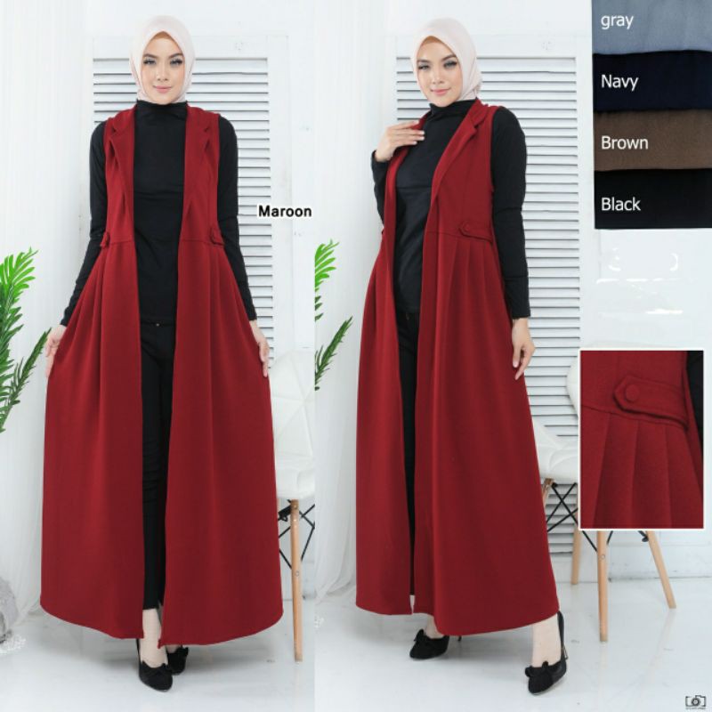 Delia Cardi, KARDIGAN MUSLIM CANTIK BAHAN WEDGES WAFFLE LD 100-120 TERMURAH TERLARIS OOTD BESTSELLER