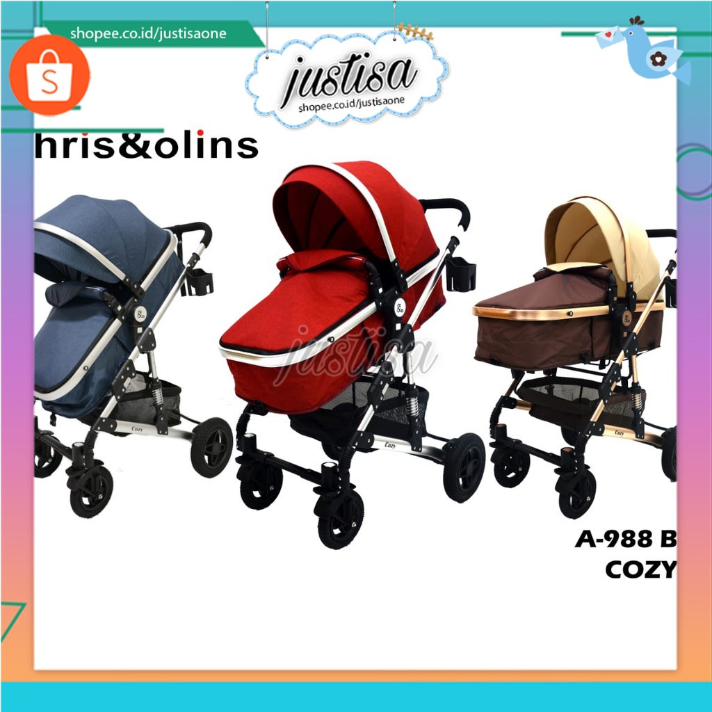 Promo  !! Stroller Chris &amp; Olins Cozy A988 B - Kereta Dorong baby chris and olins - kereta dorong baby murah