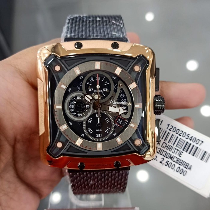 JAM TANGAN PRIA ALEXANDRE CHRISTIE AC 3030 AC3030 BLACK ROSEGOLD ORIGINAL