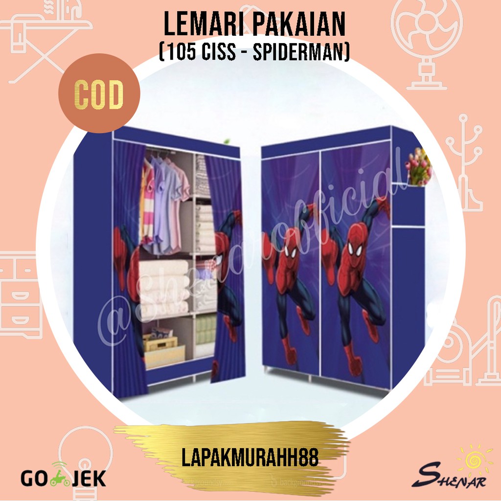 LEMARI PAKAIAN KARAKTER 3D/LEMARI BAJU PORTABLE/LEMARI ANAK SERBAGUNA 105 CISS DISNEY, LAPAKMURAHH88