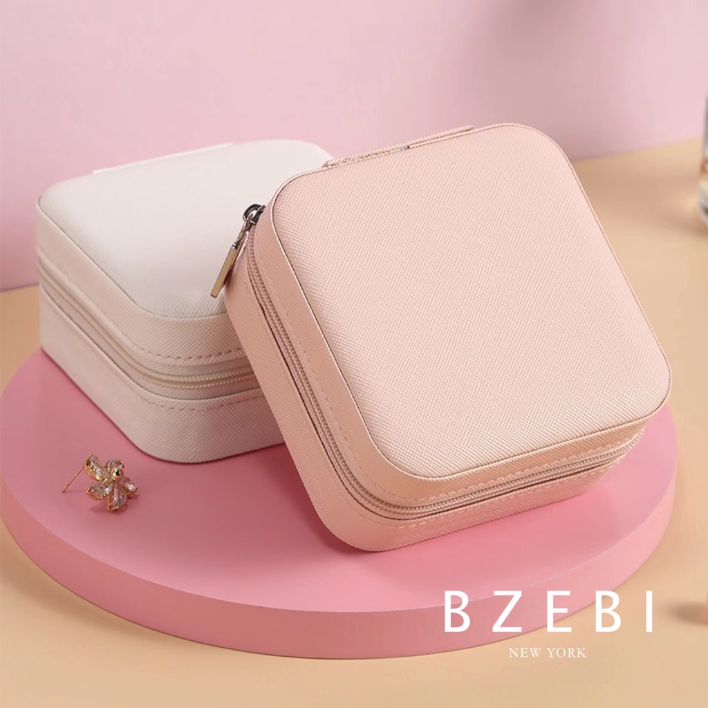 Bzebi Kotak Penyimpanan Perhiasan Portable Bahan Kulit PU + Velvet Untuk Travel 925