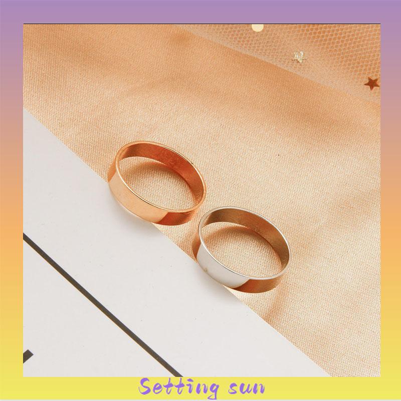 6 Pcs/set In Korea Cincin Gaya Punk Geometris Cincin Indah Pesta Pernikahan Wanita Fashion Perhiasan TN