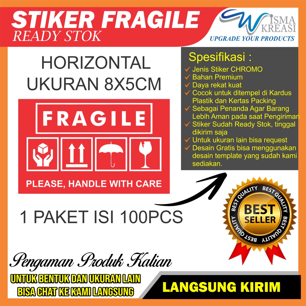 

Jual Stiker Fragile Ukuran 8x5cm