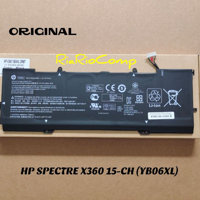 Baterai HP Spectre 15, Spectre X360 15-CH (YB06XL) Original 6Cell