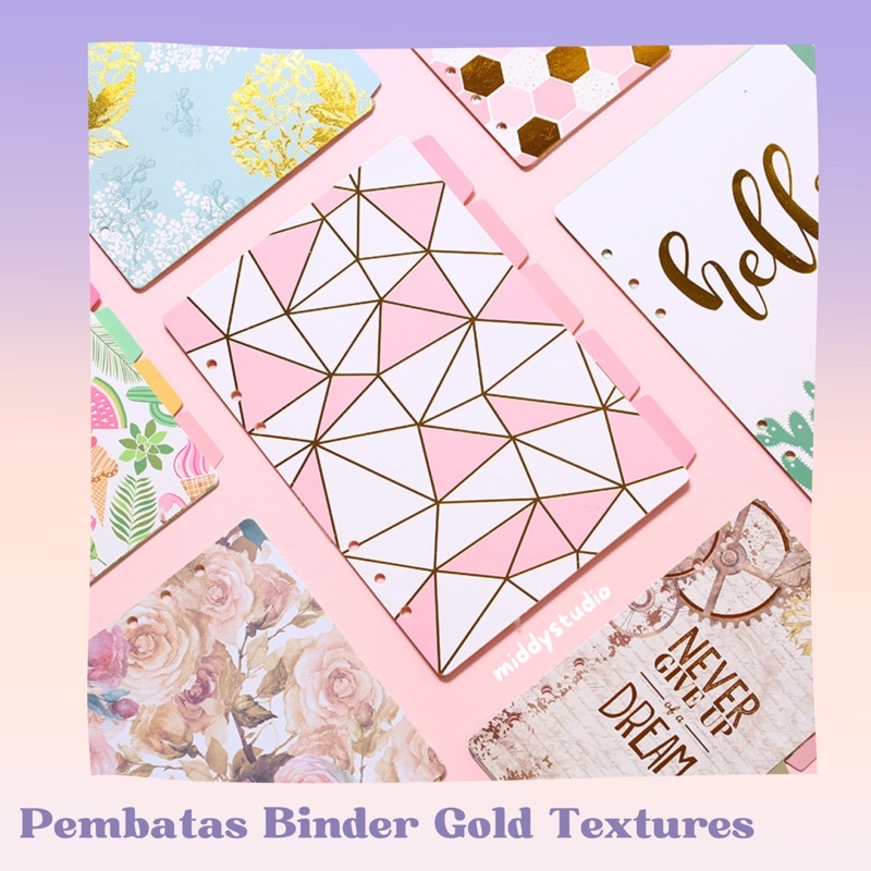 

PEMBATAS / DIVIDER BINDER PREMIUM GOLD TEXTURES A6 A5 6ring READY STOCK SIAP KIRIM