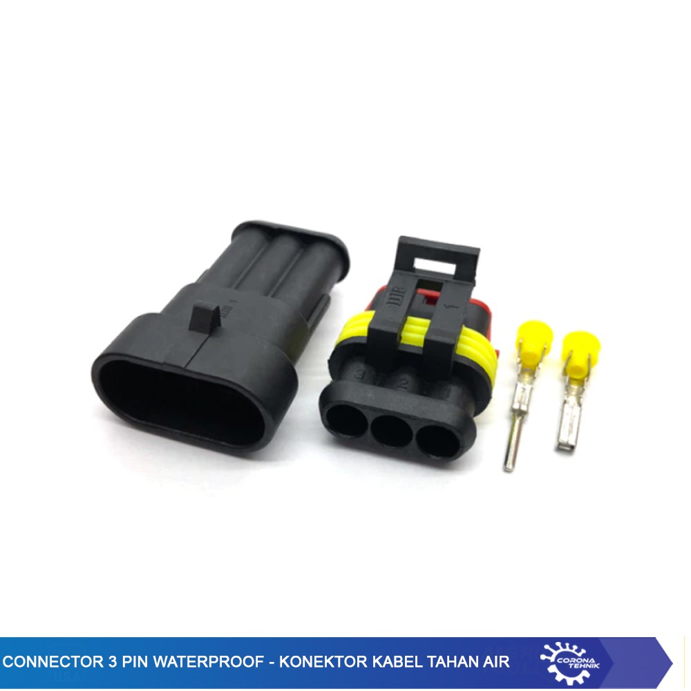 Konektor Kabel Tahan Air - Connector 3 Pin Waterproof