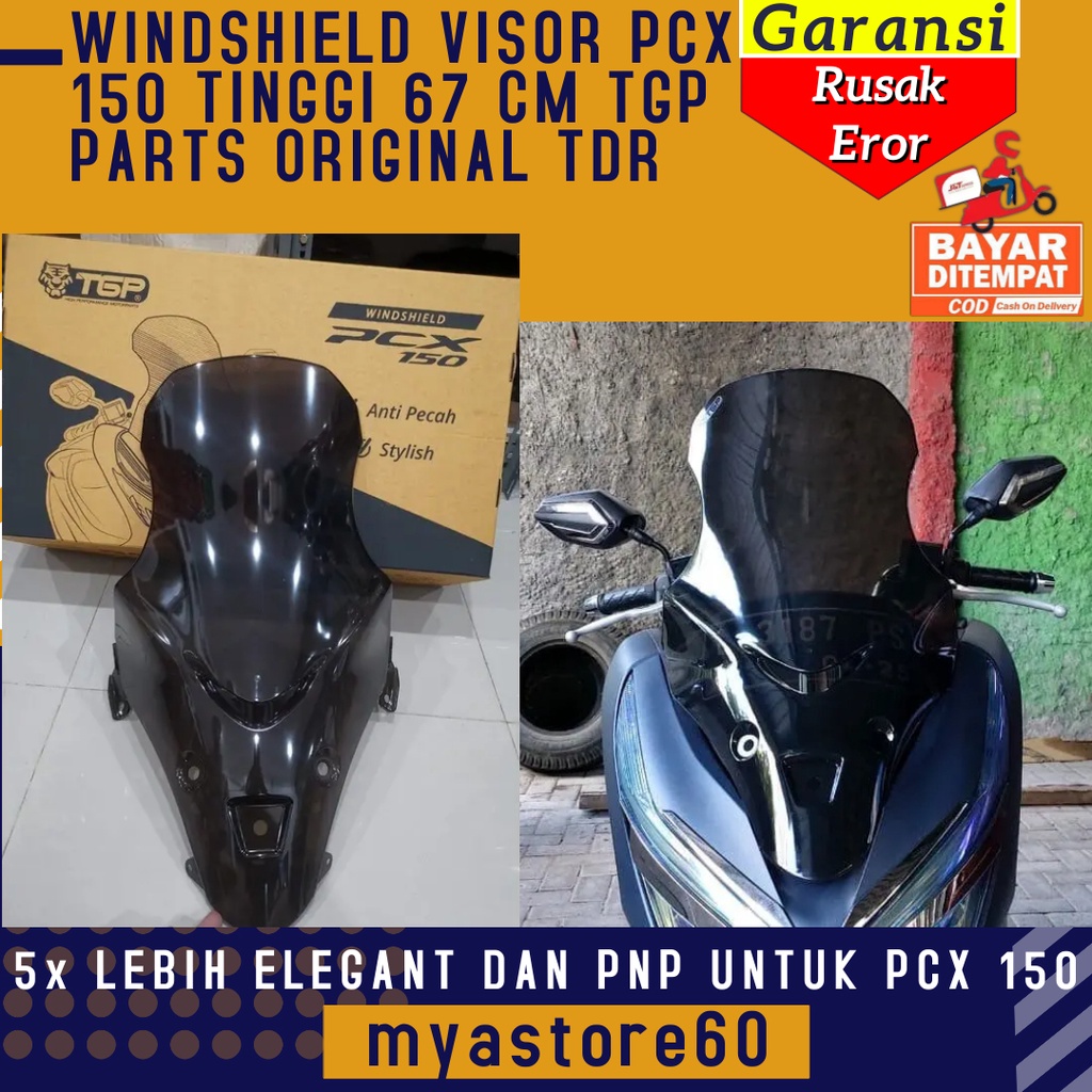 WINDSHIELD WINSIL VISOR PCX 150 TINGGI 67 CM TGP PARTS ORIGINAL TDR WINSILD PELINDUNG ANGIN TINGGI AKSESORIS SPAREPART MOTOR PCX 150