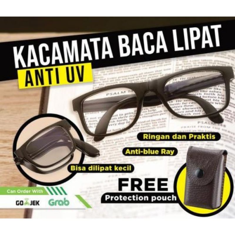 mrcaisen KACAMATA BACA LIPAT BONUS DOMPET plus auto focus adjust anti uv model lipat +1.00 sd 4.00