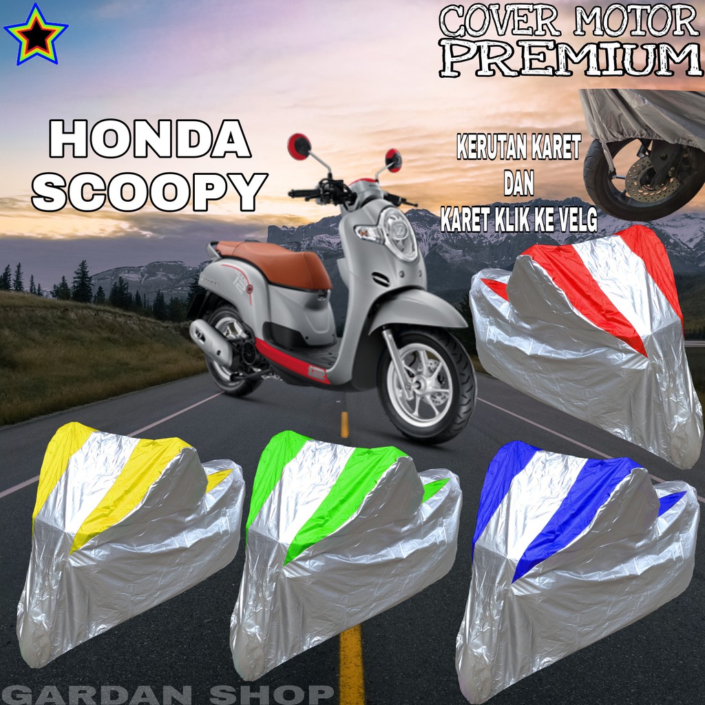 Sarung Motor HONDA SCOOPY Silver KOMBINASI Body cover Honda PREMIUM