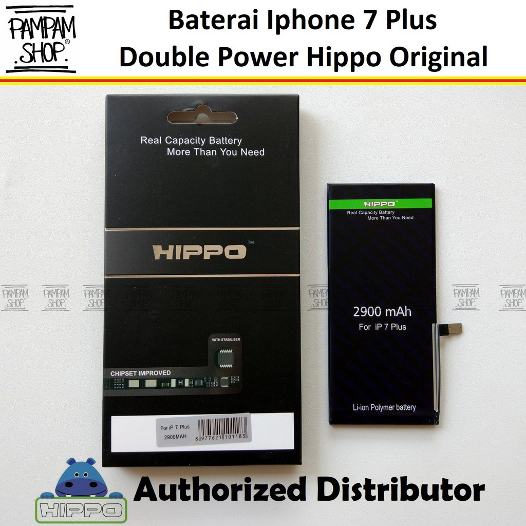 Baterai Hippo Double Power Original Apple Iphone 7 Plus 7+ Batre Batrai Dual Handphone Hipo Ori