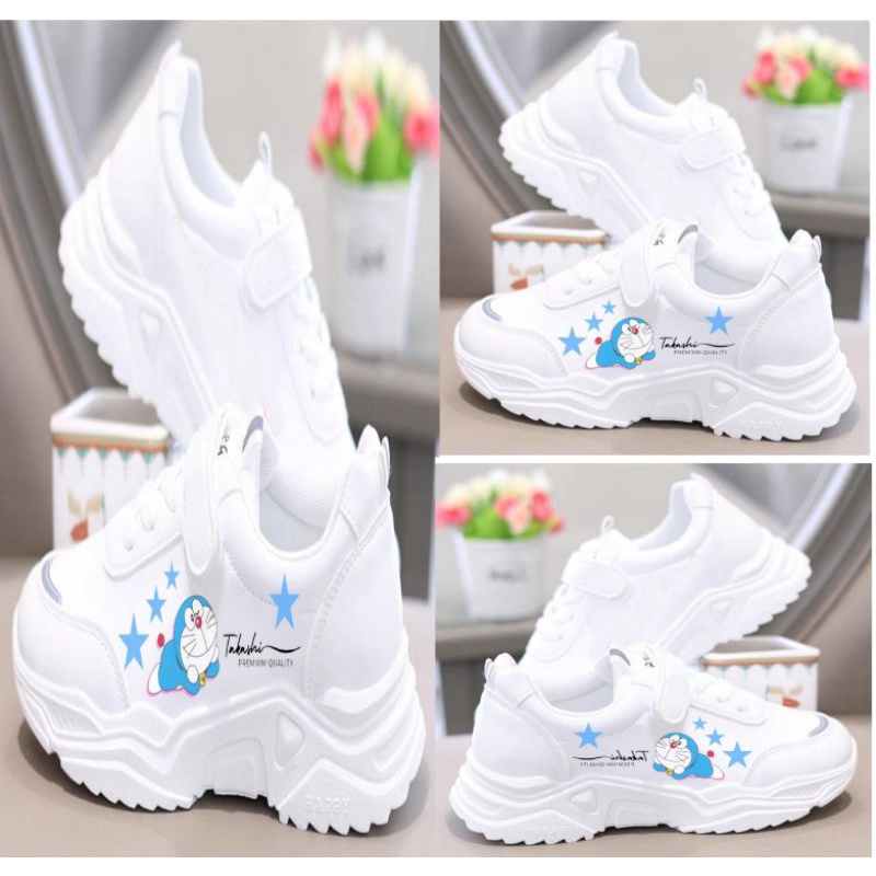 TmO - 8.8 Sale Sepatu wanita fashion sneakers JintuDoremon/sepatu sneakers tali dan repet trendy termurah bisa cod kekinian/sepatu wanita jalan santai trendy/sepatu wanita sneakers santai jalan trendy