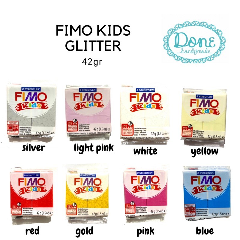 Fimo kids GLITTER modelling clay polymer clay bahan clay