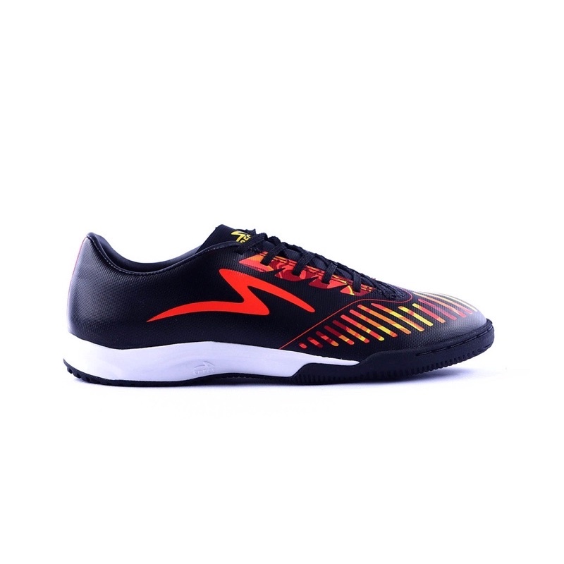 Specs Sepatu Futsal Swervo Hydra Marble Pro IN Black Bright Red Vibrant Yellow