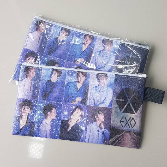 

EXO DOMPET TAS KOSMETIK TEMPAT PENSIL PULPEN KPOP POUCH GAMBAR 2 sisi