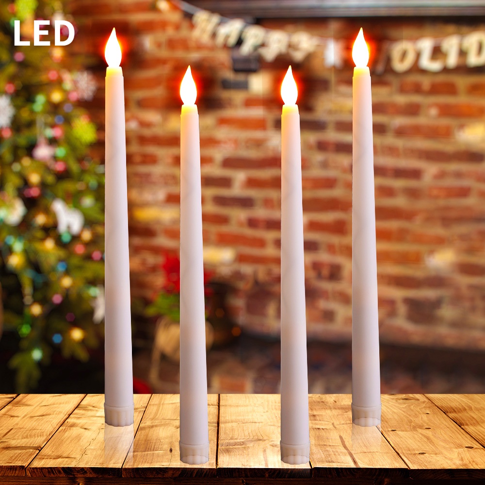 Lampu Led Bentuk Lilin Panjang 28cm Untuk Dekorasi Pesta Pernikahan