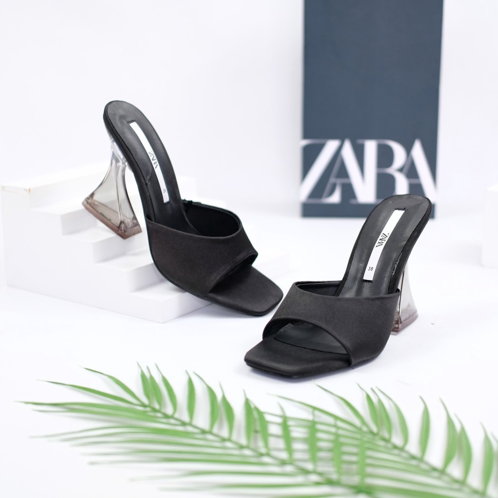 [7.7 Boombastis Sale⚡] - SENDAL WANITA HAK TINGGI SATIN TRANSPARANT HEELS SANDAL ZS420 PREMIUM IMPORT