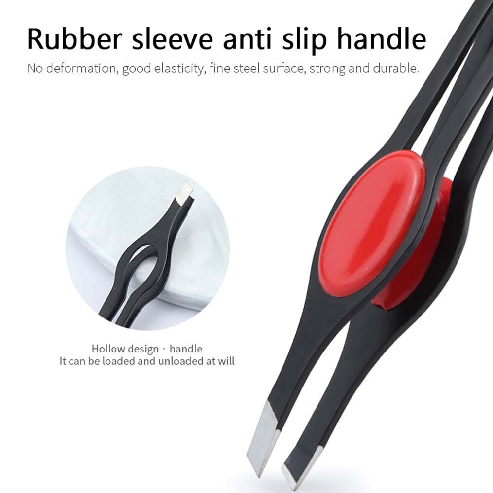 Mxbeauty Pinset Alis / Bulu Mata Palsu Bahan Stainless Steel Anti Slip Tahan Lama