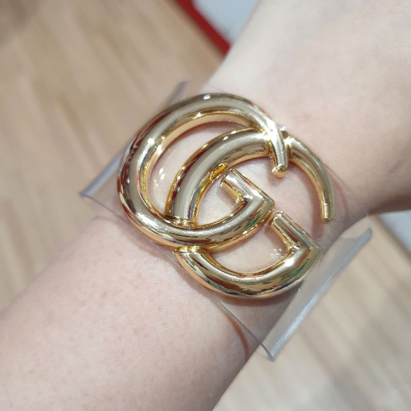 Gelang Brandad Band Motif Gc Gelang Jelly Fashion Import Premium Quality Tidak Karatan Gelang kulit Branded Band G0105