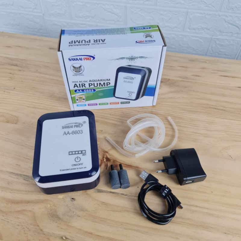 Pompa Udara Aquarium ACDC Mesin Aerator AC DC Pompa Gelembung Udara Aquarium