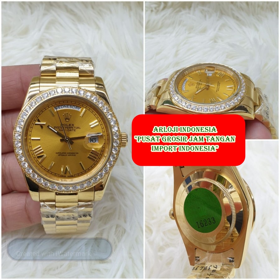 Impor Jam Tangan Pria ROLEX DayDate President Full Gold Garansi 1th