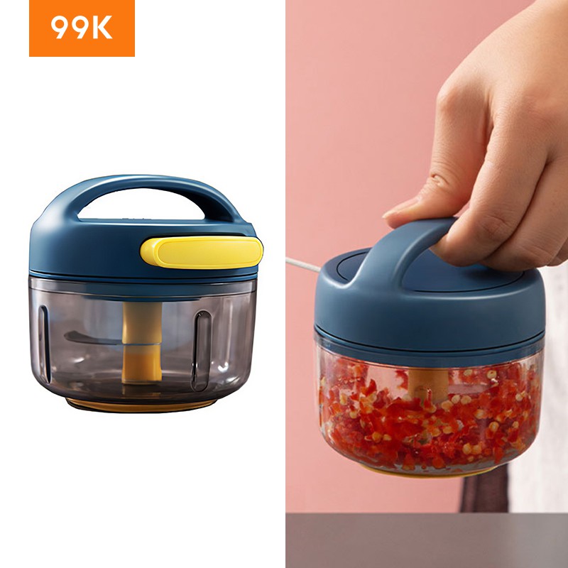 99K Chopper Tarik Penghacur Bawang Bumbu Blender Mini Capsule Hand Cutter