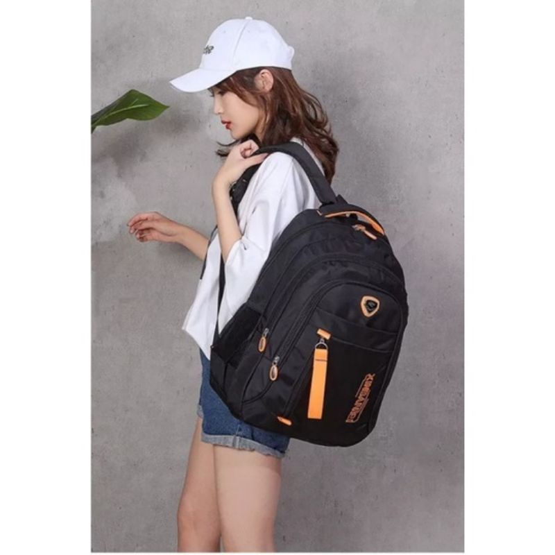 Ransel Mode Ransel Sekolah Oxford Klasik untuk Pria Wanita Remaja Ransel Laptop Kapasitas Besar Perjalanan Pengisi Daya Mochilas