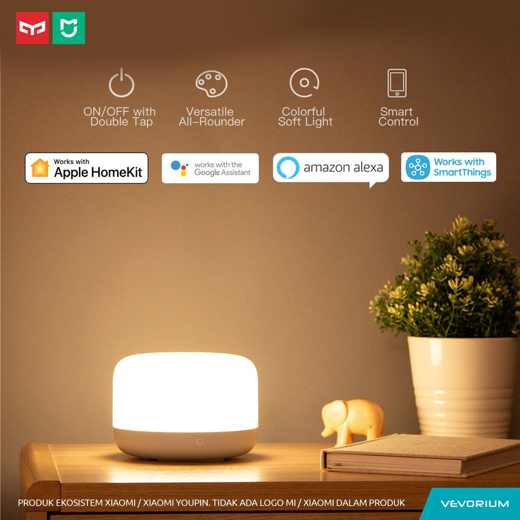 Yeelight RGBW LED Smart Bedside Lamp D2 WIFI RGB Lampu Meja Tidur Anak Kerja Gaming Dewasa Bayi Baca