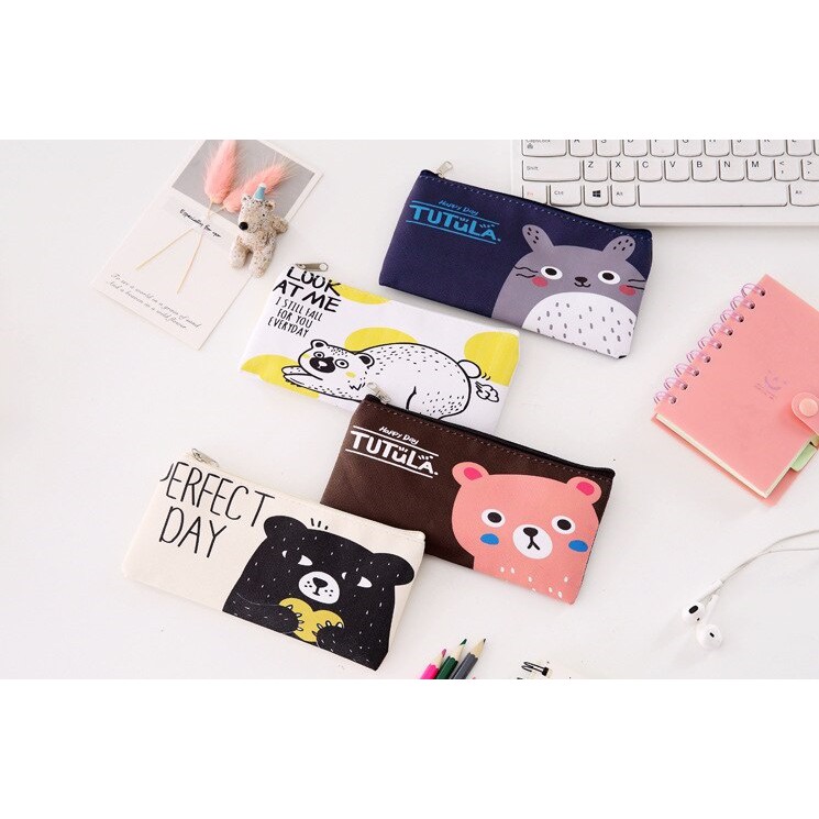 Ennwen TP0056 Tempat Pensil Fun Printing 8 Design Pencil Case  / Tempat Kosmetik-4