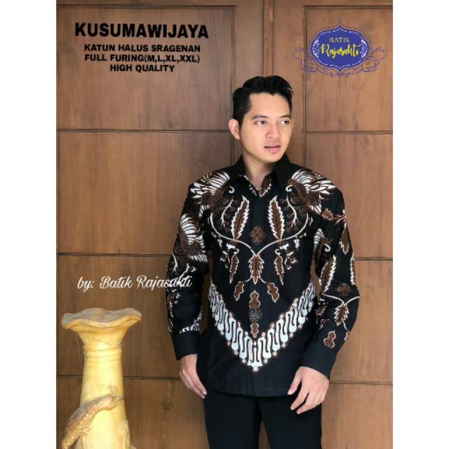 Batik Pria KUSUMAWIJAYA Asli Katun Halus Sragenan Full Furing Murah