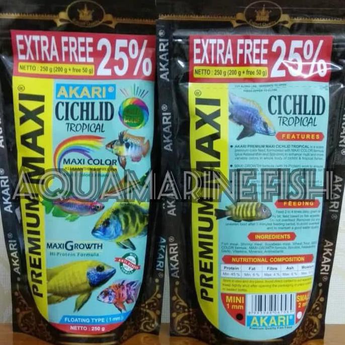 

Akari Premium Maxi Chiclid - Tropical Multi Color 250gr makanan ikan